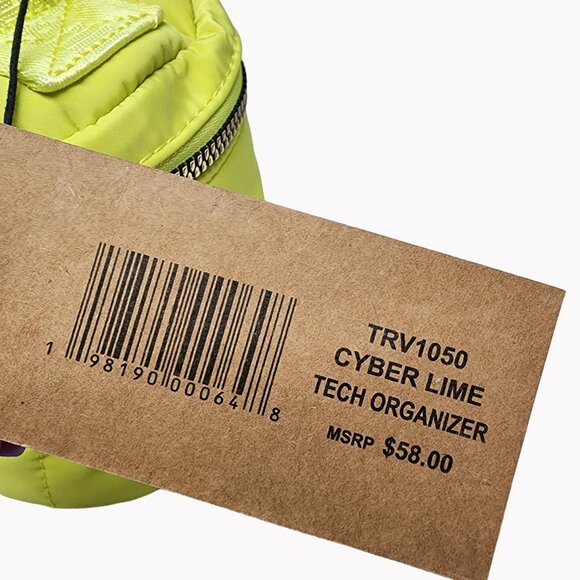 Steve Madden New Cyber Lime Tech Pouch Organizer Removable Dividers retail $58 - Picture 3 of 9